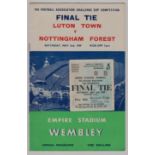 1959 F.A. CUP FINAL LUTON TOWN V NOTTINGHAM FOREST PROGRAMME & TICKET