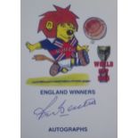 ENGLAND 1966 WORLD CUP WILLIE CARD AUTOGRAPHED BY PETER BONETTI