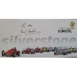 2000 SILVERSTONE MOTOR RACING LTD EDITION POSTAL COVER AUTOGRAPHED BY STIRLING MOSS & JACK BRABHAM