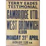 1979-80 CAMBRIDGE UNITED V WEST BROMWICH ALBION TERRY EADES TESTIMONIAL MATCH DAY POSTER