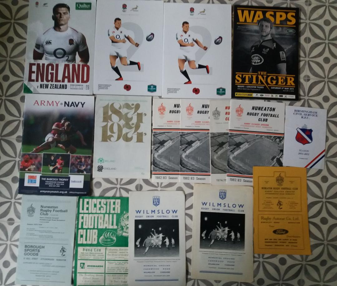 RUGBY UNION PROGRAMMES X 16 INC ENGLAND V SOUTH AFRICA 2016 & NEW EALAND 2018
