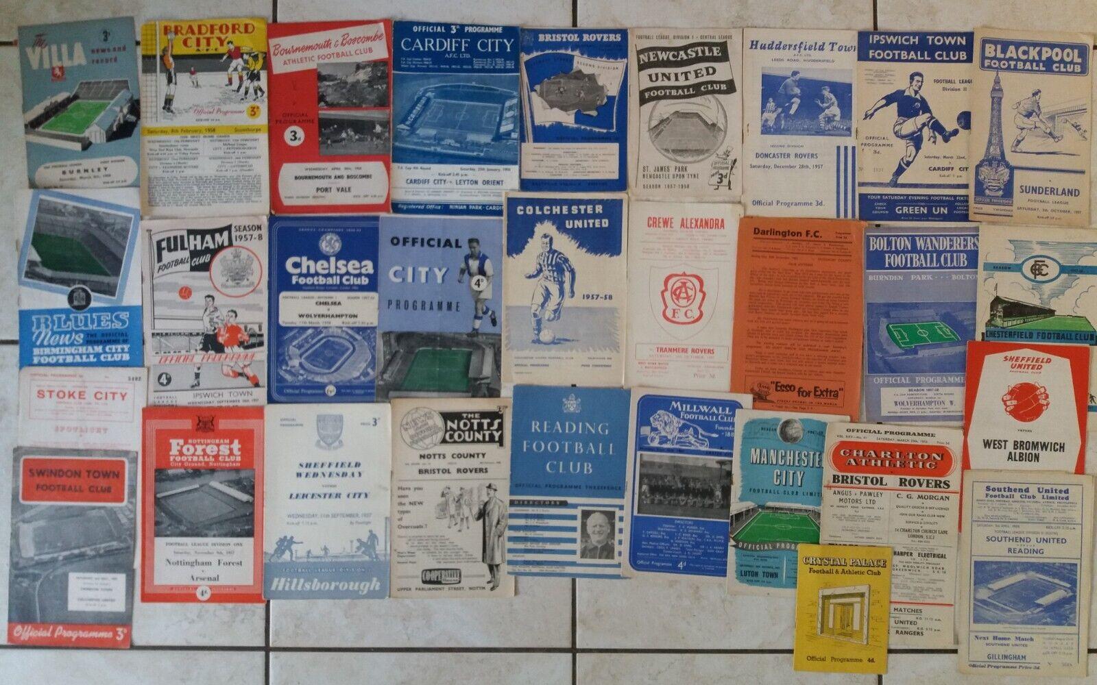 1957-58 .FOOTBALL PROGRAMMES x 30