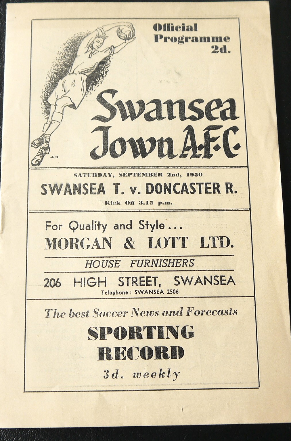 1950-51 SWANSEA TOWN V DONCASTER ROVERS