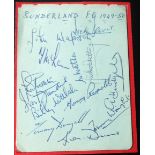 1949-50 SUNDERLAND AFC AUTOGRAPH PAGE