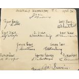 1935 SHEFFIELD WEDNESDAY FA CUP WINNERS AUTOGRAPH PAGE