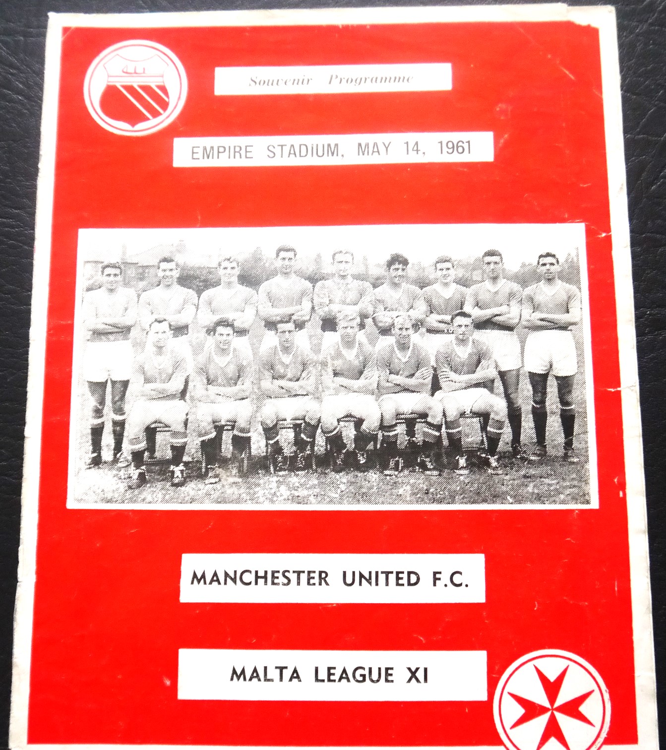 1961 MALTA LEAGUE V MANCHESTER UNITED RARE FRIENDLY