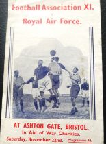 1945 F A XI V ROYAL AIR FORCE AT BRISTOL CITY MANCHESTER UNITED, MILLWALL, BIRMINGHAM INTEREST