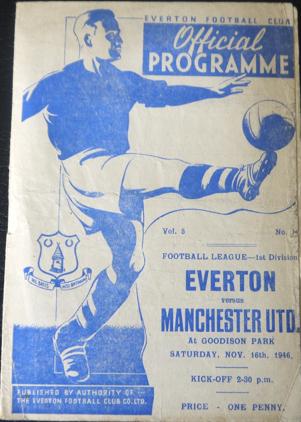 1946-47 EVERTON V MANCHESTER UNITED