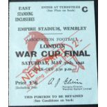 1942 WAR CUP FINAL BRENTFORD V PORTSMOUTH TICKET