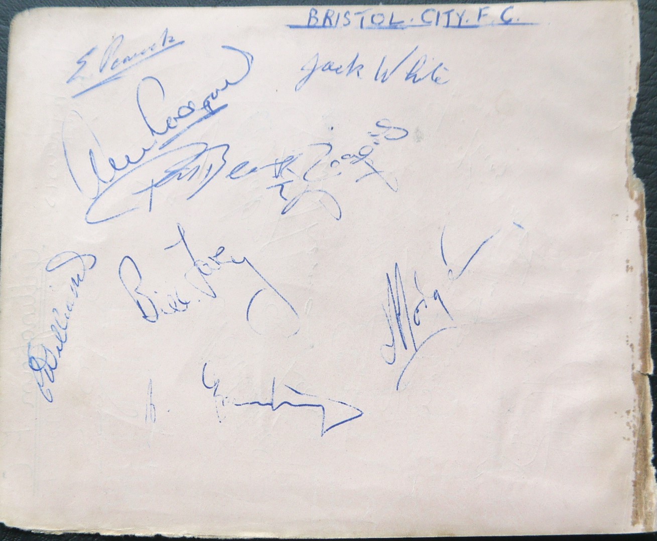 1950-51 GILLINGHAM & BRISTOL CITY AUTOGRAPH PAGE - Bild 2 aus 2