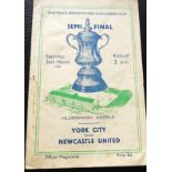 1955 FA CUP SEMI-FINAL NEWCASTLE UNITED V YORK CITY