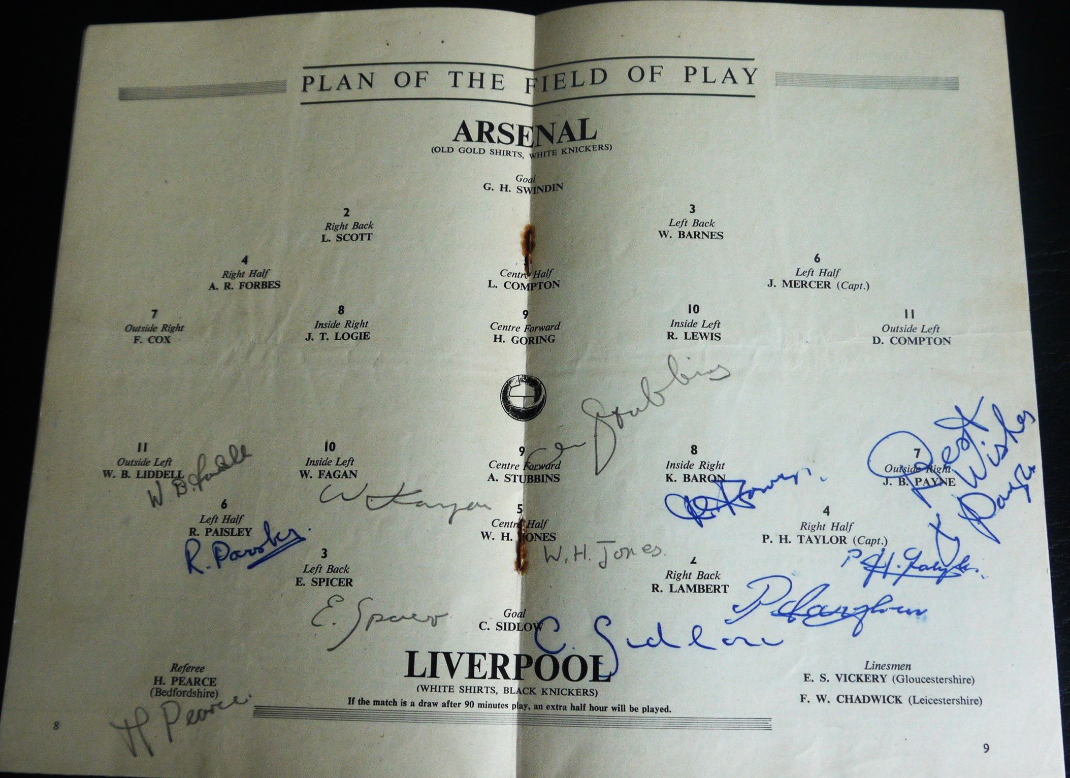 1950 FA CUP FINAL ARSENAL V LIVERPOOL PROGRAMME AUTOGRAPHED BY THE LIVERPOOL TEAM - Image 2 of 2