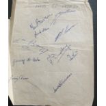 1950-51 LEEDS UNITED AUTOGRAPH PAGE