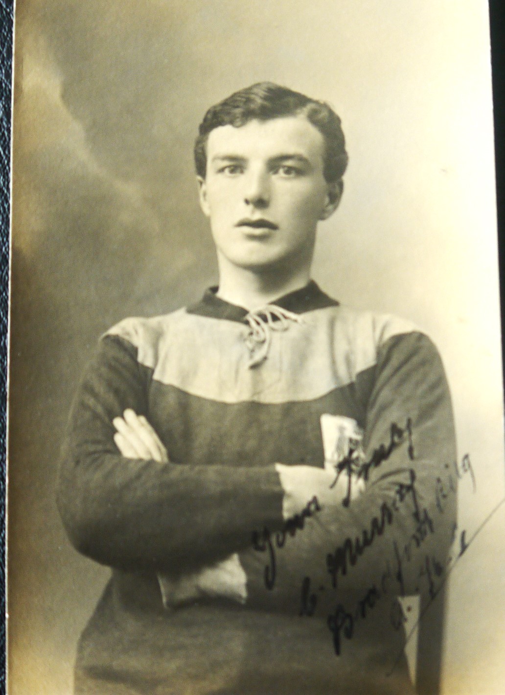 BRADFORD CITY ORIGINAL 1910-11 AUTOGRAPHED POSTCARD OF CHARLES MURRAY