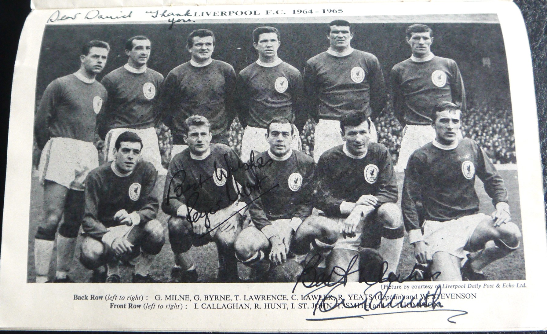 1965 FA CUP FINAL LEEDS UNITED V LIVERPOOL FULLY SIGNED BY THE LIVERPOOL TEAM - Image 3 of 3