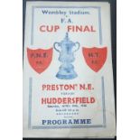 1938 FA CUP FINAL HUDDERSFIELD TOWN V PRESTON NORTH END PIRATE PROGRAMME