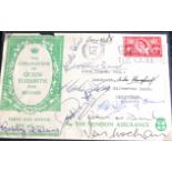 1953 CORONATION CUP CELTIC V HIBERNIAN POSTAL COVER SIGNED BY THE CELTIC TEAM