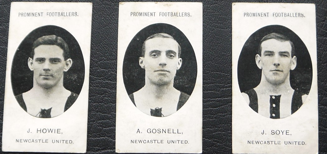 CIRCA 1907 NEWCASTLE UNITED TADDY PROMINENT FOOTBALL CARDS X 3