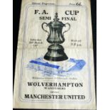 1949 FA CUP SEMI-FINAL MANCHESTER UNITED V WOLVERHAMPTON WANDERERS