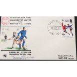 MANCHESTER UNITED 1968 EUROPEAN CUP POSTAL COVER SIGNED BY BOBBY CHARLTON