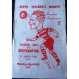 1948-49 EXETER CITY V SOUTHAMPTON STEVE WALKER BENEFIT