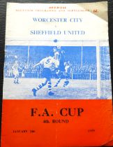 1958-59 WORCESTER CITY V SHEFFIELD UNITED FA CUP 4TH ROUND