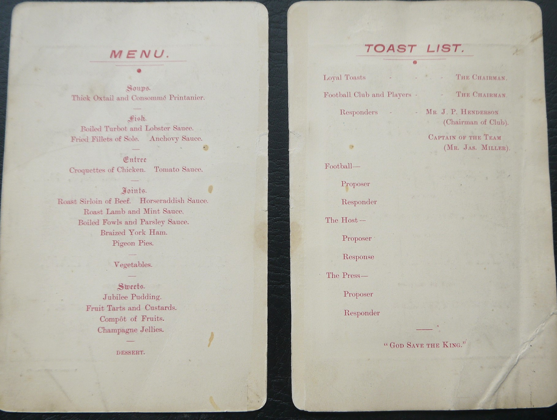 SUNDERLAND AFC 1901-02 CHAMPIONSHIP MENU - Image 2 of 2