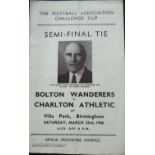 1945-46 FA CUP SEMI-FINAL BOLTON WANDERERS V CHARLTON ATHLETIC