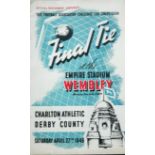 1946 FA CUP FINAL CHARLTON ATHLETIC V DERBY COUNTY OFFICIAL PROGRAMME