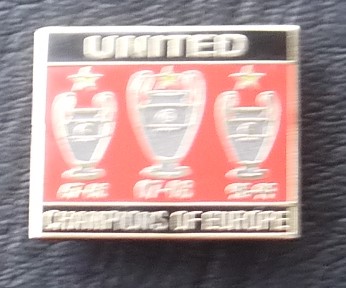MANCHESTER UNITED CHAMPIONS OF EUROPE BADGE