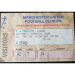 1992-93 MANCHESTER UNITED V IPSWICH TOWN TICKET