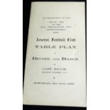 ARSENAL 1952 FA CUP FINAL DINNER & DANCE TABLE PLAN