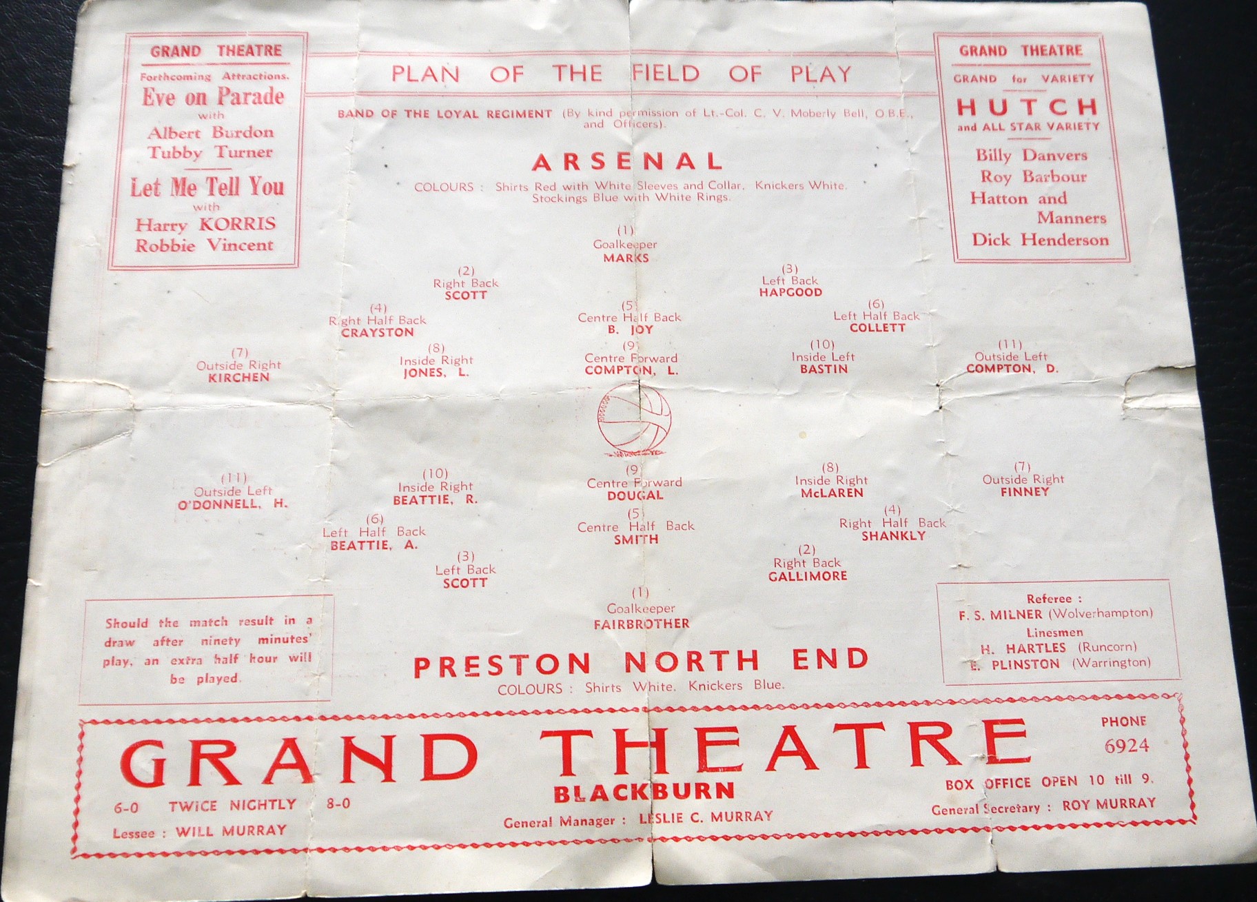 1940-41 WAR CUP FINAL ARSENAL V PRESTON NORTH END PLAYED AT EWOOD PARK BLACKBURN - Image 2 of 2