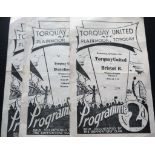 1956-57 TORQUAY UNITED HOME RESERVE PROGRAMMES X 3
