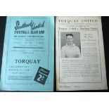 1948-49 TORQUAY UNITED V SOUTHEND UNITED HOME & AWAY PROGRAMMES