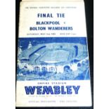 1953 FA CUP FINAL BLACKPOOL V BOLTON AUTOGRAPHED PROGRAMME