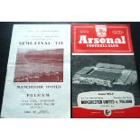 1957-58 MANCHESTER UNITED V FULHAM FA CUP SEMI-FINAL & REPLAY