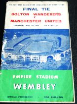 1958 FA CUP FINAL BOLTON V MANCHESTER UNITED AUTOGRAPHED PROGRAMME