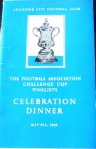 LEICESTER CITY 1949 FA CUP FINAL MENU