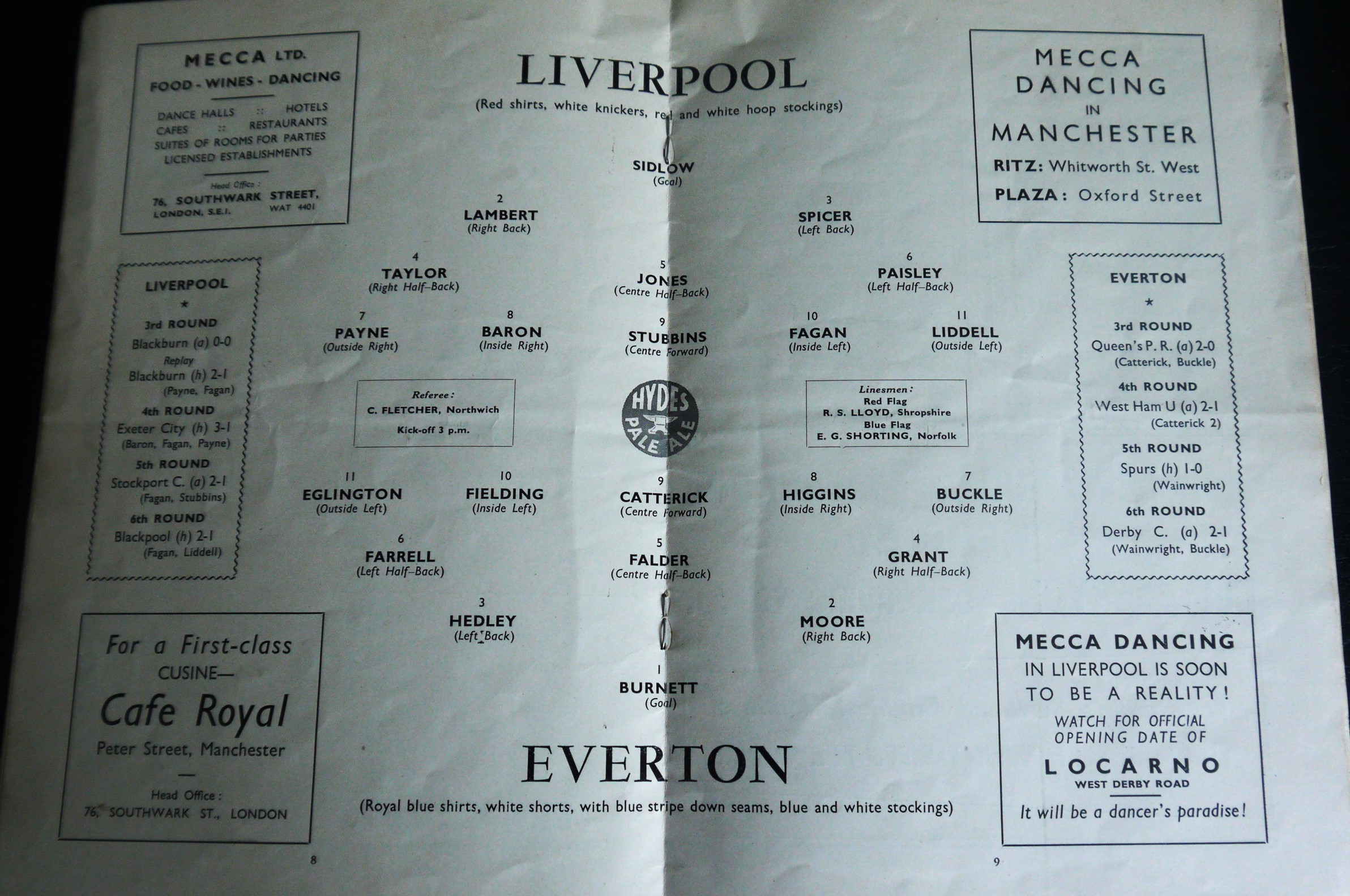 1950 FA CUP SEMI-FINAL EVERTON V LIVERPOOL - Bild 2 aus 2