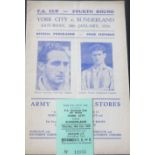 1955-56 YORK CITY V SUNDERLAND FA CUP PROGRAMME & TICKET