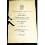 BOLTON WANDERERS 1953 FA CUP FINAL AUTOGRAPHED MENU