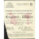 1942-43 ENGLAND V WALES TICKET