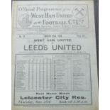 1929-30 WEST HAM UNITED V LEEDS UNITED