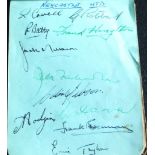 CIRCA 1949-50 NEWCASTLE UNITED AUTOGRAPH PAGE