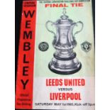 1965 FA CUP FINAL LEEDS UNITED V LIVERPOOL FULLY SIGNED BY THE LIVERPOOL TEAM