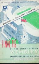 1947 FA CUP FINAL CHARLTON ATHLETIC V BURNLEY OFFICIAL PROGRAMME