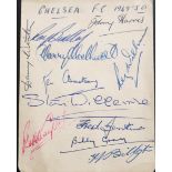 1949-50 CHELSEA AUTOGRAPH PAGE