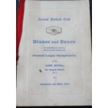 1933 ARSENAL LEAGUE CHAMPIONS MENU