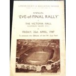 1947 FA CUP FINAL BURNLEY V CHARLTON EVE OF THE FINAL RALLY PROGRAMME